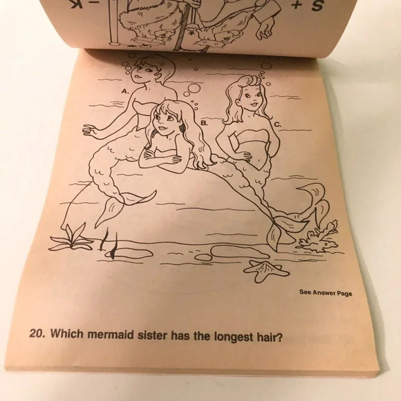Vtg Hans Andersens Little Mermaid  Flip and Fun Activity Pads 2 Colouring Books - Picture 16 of 16